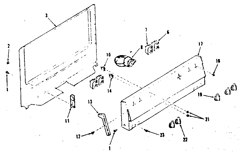 Kenmore 9119108610 backguard section diagram