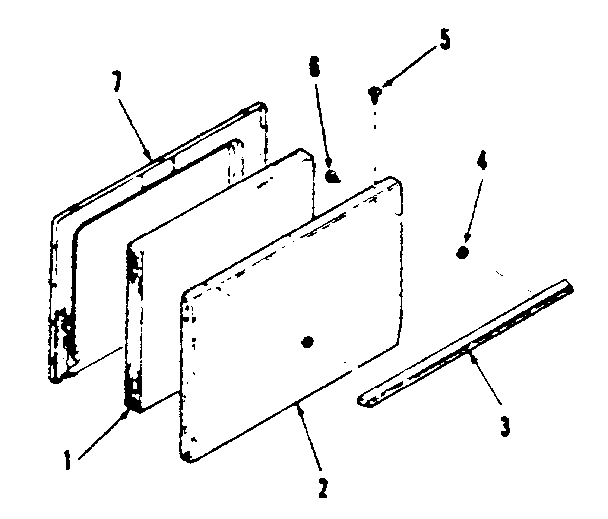 Kenmore 9117108610 oven door section diagram