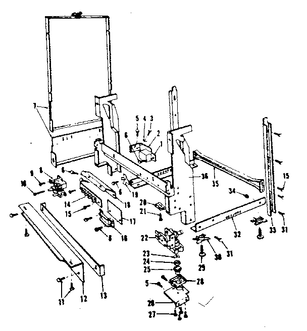 Kenmore 587703203 frame details diagram