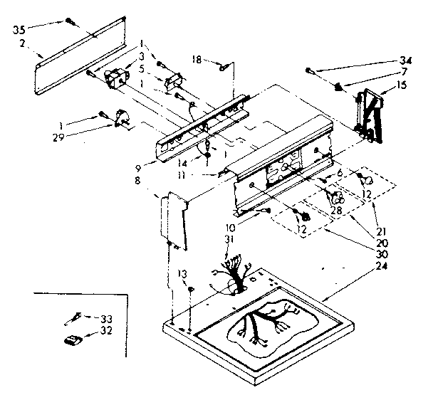 Kenmore 11087379820 top and control panel parts diagram