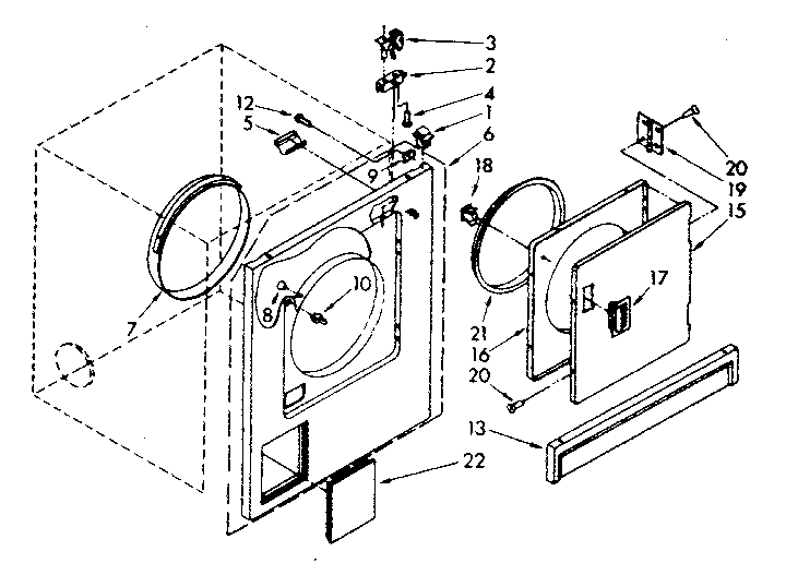Kenmore 11087379820 front panel and door parts diagram