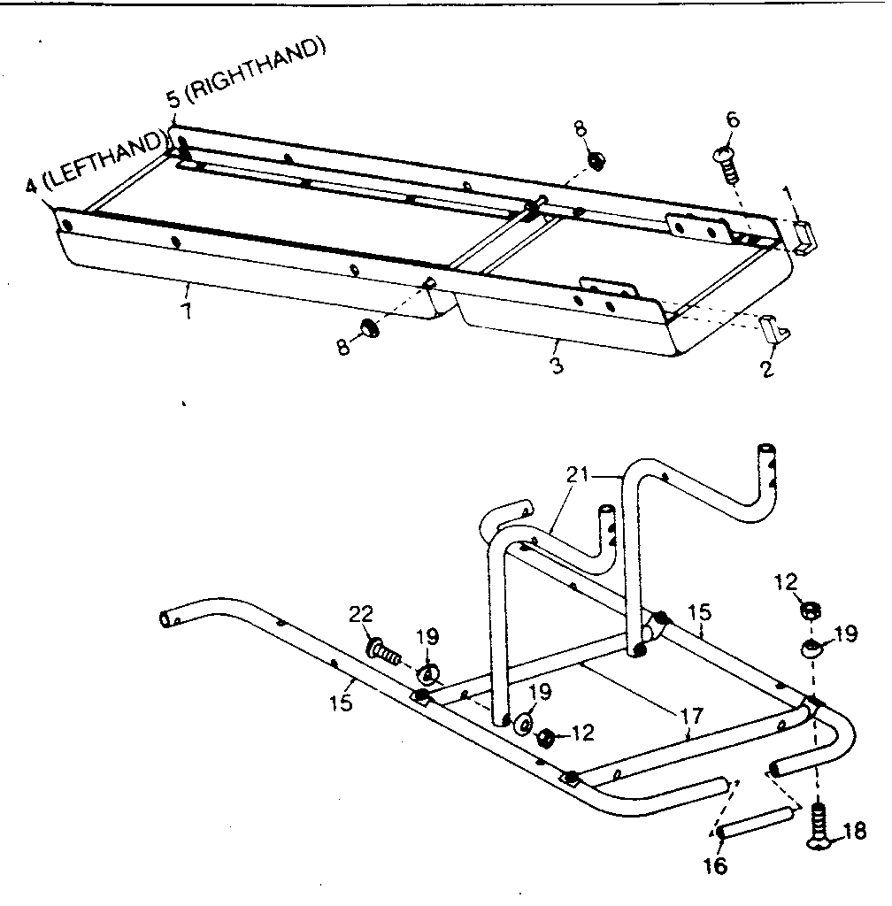 DP 650 USA undercarriage and base tube diagram