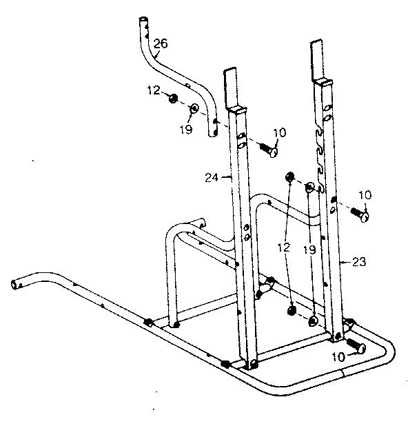 DP 650 USA barbell support assembly diagram