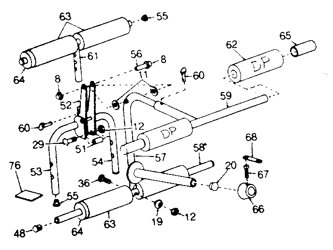 DP 650 USA leg lift assembly diagram
