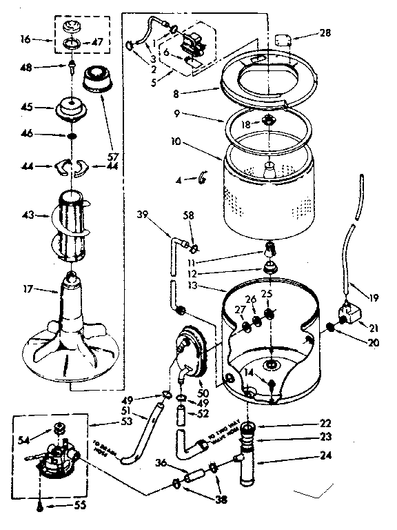 Kenmore 11082380810 tub and basket parts (suds only) diagram