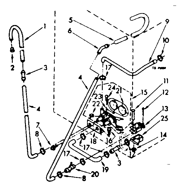 Kenmore 11082380810 water system parts (suds only) diagram