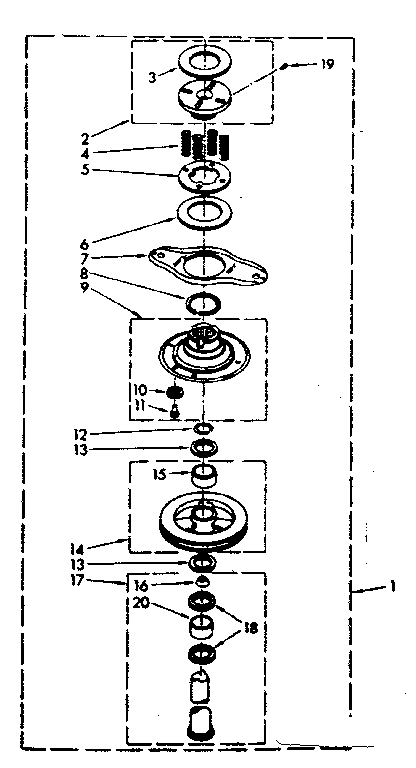 Kenmore 11082380810 basket drive and brake parts diagram