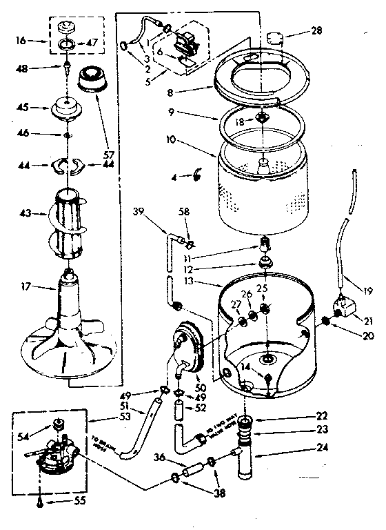 Kenmore 11082382110 tub and basket parts (suds only) diagram