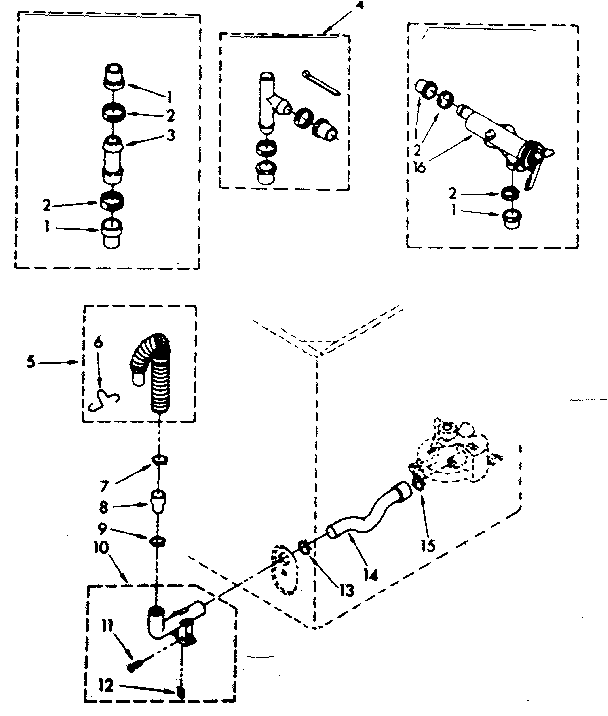 Kenmore 11082382110 water system parts (non-suds only) diagram