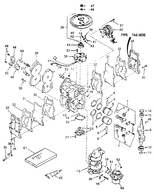 Craftsman 217586254 engine type 384 (9.9 hp) diagram