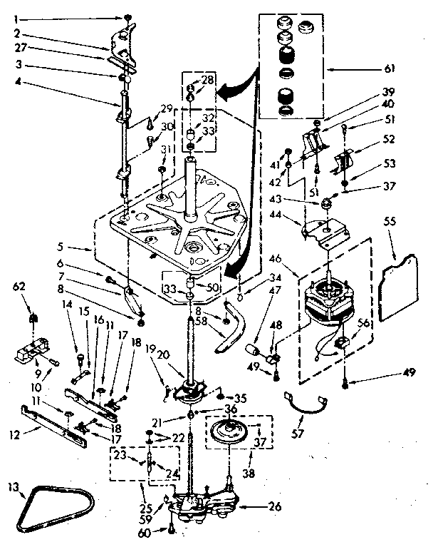 Kenmore 11082374600 drive parts diagram