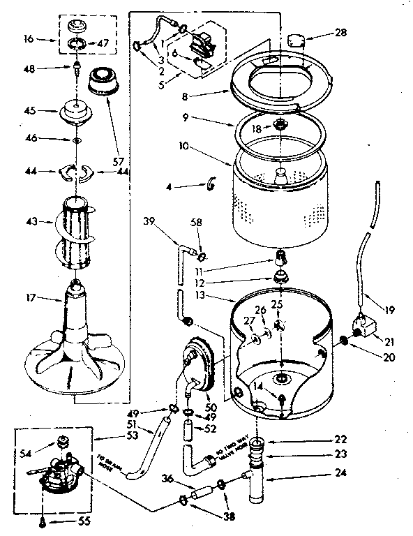 Kenmore 11082374600 tub and basket parts (suds only) diagram