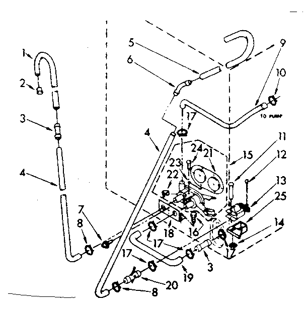Kenmore 11082374810 water system parts (suds only) diagram