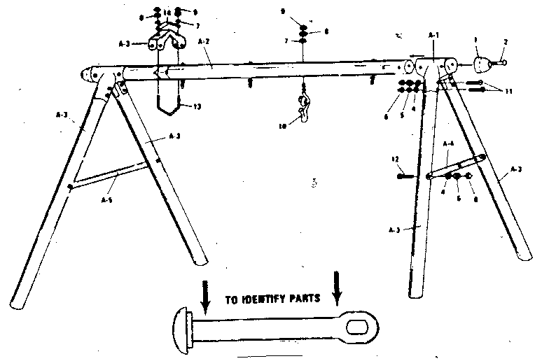Sears 51272944-82 a-frame hardware bag #93689 diagram