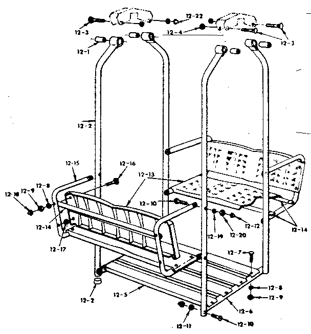 Sears 70172107-83 lawn swing assembly diagram