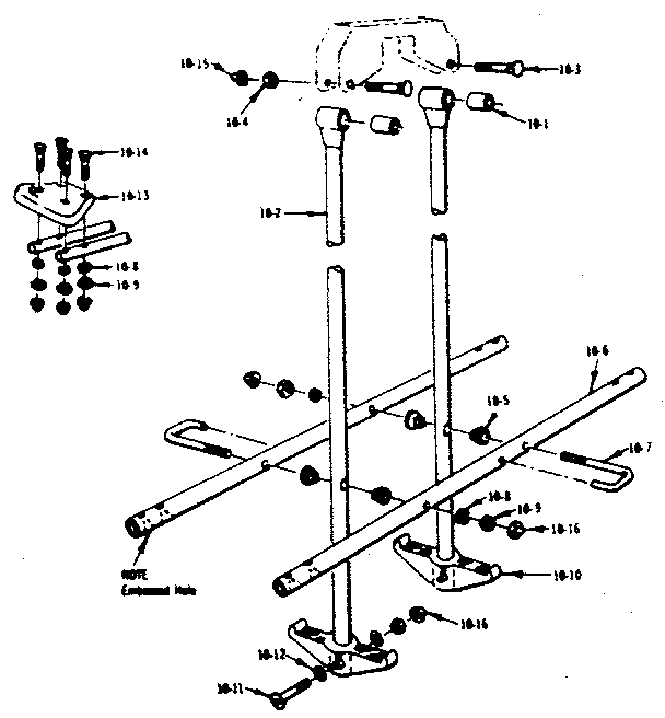 Sears 70172107-82 glideride assembly no. 101 (open parts bag no. 2605330) diagram