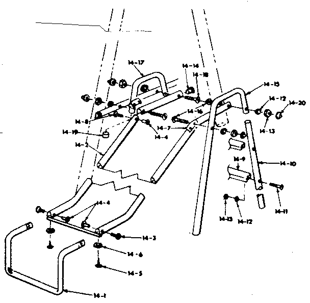 Sears 70172107-82 slide assembly no. 102 (open parts bag no. 2605300) diagram