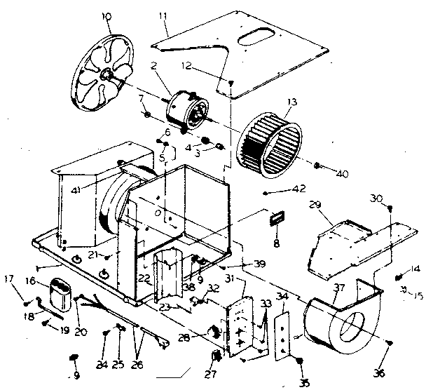 Kenmore 2538740991 electrical system and air handling parts diagram