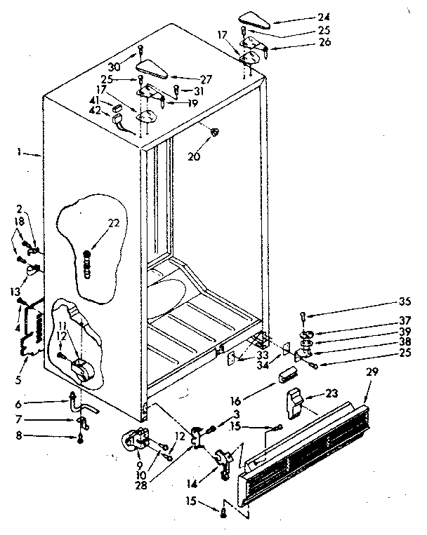 Kenmore 1068562770 cabinet parts diagram