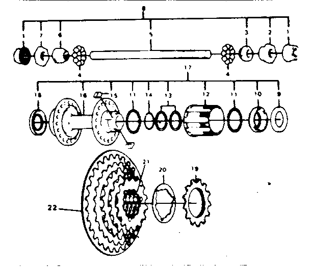 Sears 502474370 rear hub diagram