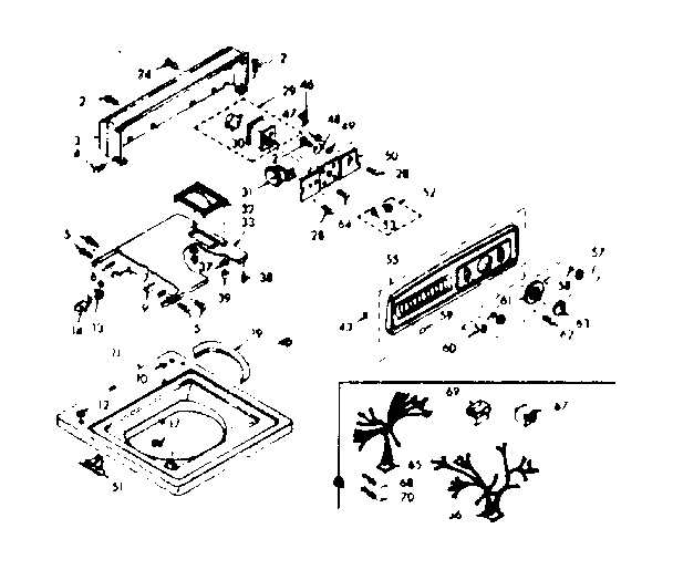 Kenmore 1106824561 top and console assembly diagram