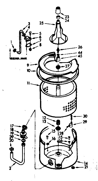 Kenmore 1106824524 tub and basket assembly diagram
