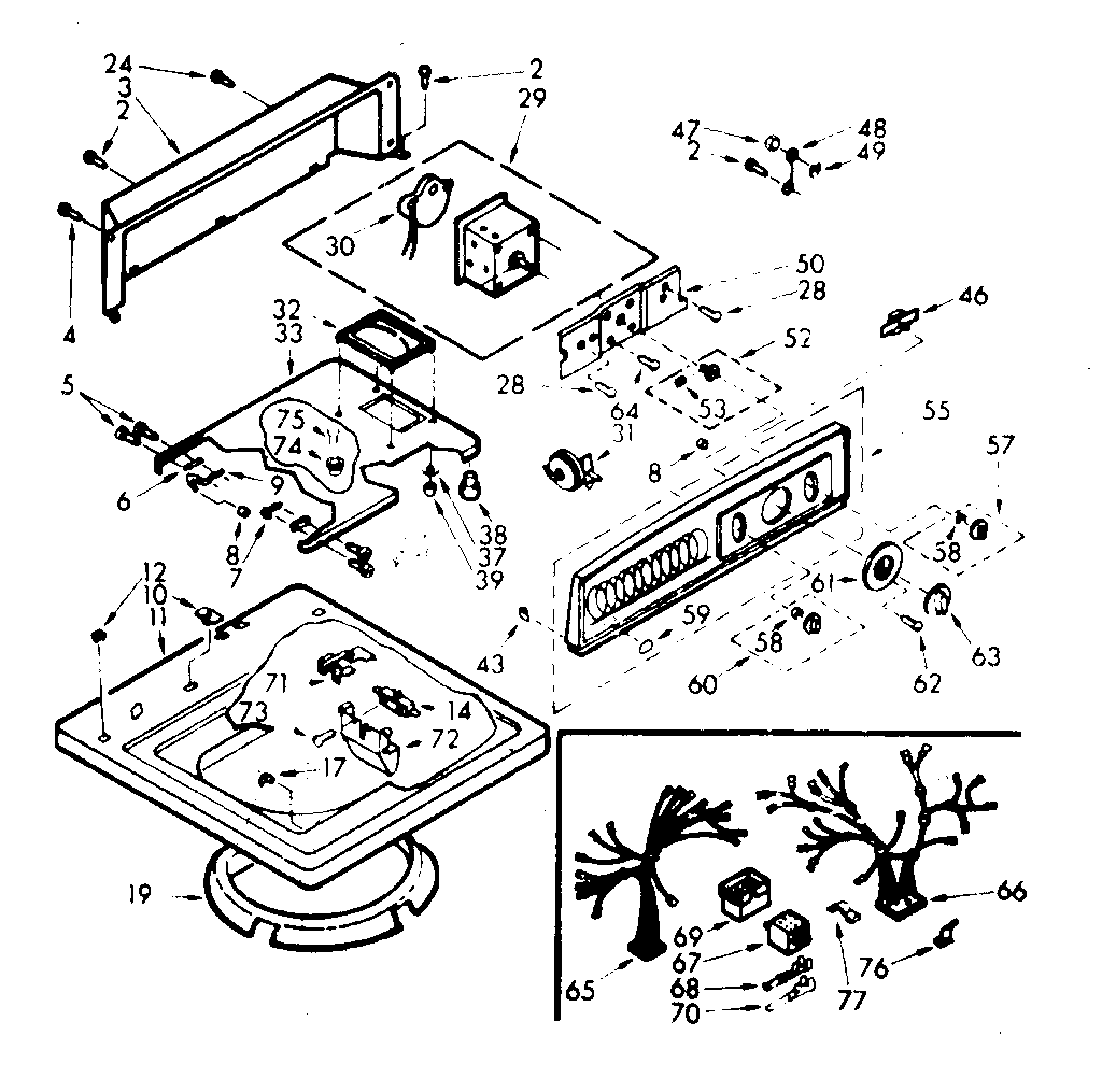 Kenmore 1106824524 top and console assembly diagram