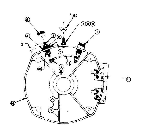 Craftsman 58054902 rear bearing carrier asm w/battery chargine terminals diagram