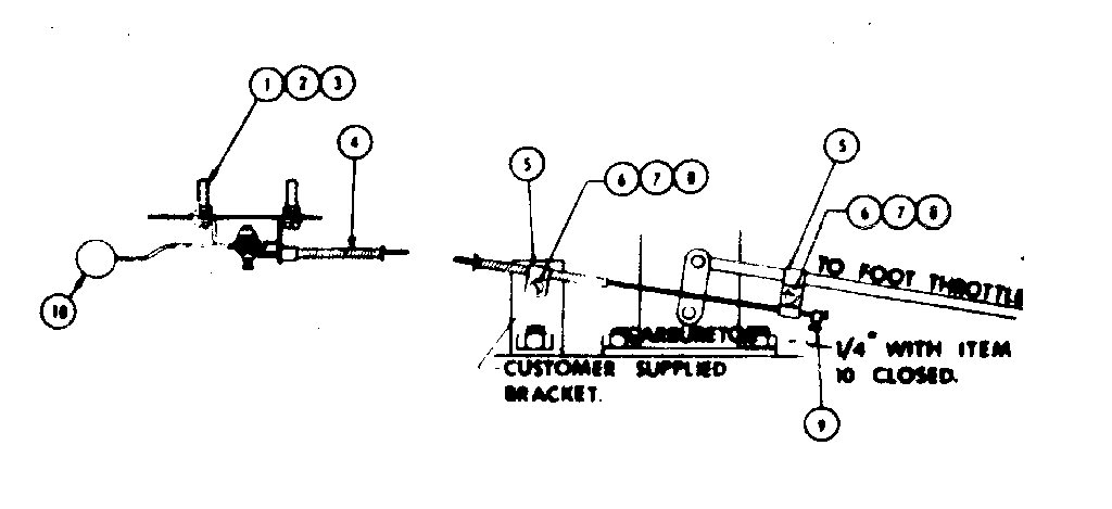 Craftsman 58056480 typical throttle connection to carburetor diagram