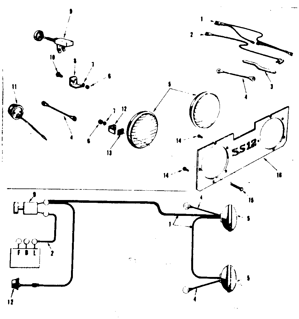 Craftsman 91725311 headlight assembly diagram