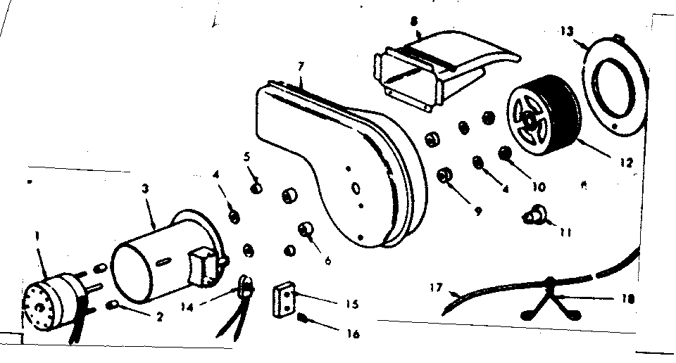 Kenmore 15570726 optional forced air blower 42-70016 diagram