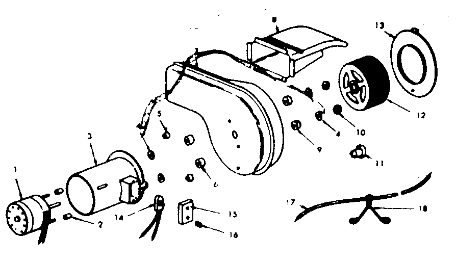 Kenmore 15585481 optional forced air blower no. 42-70016 diagram