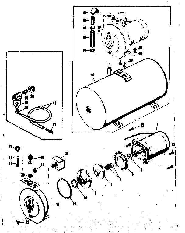 Sears 39025002 motor and pump assembly diagram
