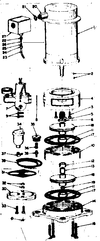 Sears 39030111 motor and pump assembly diagram