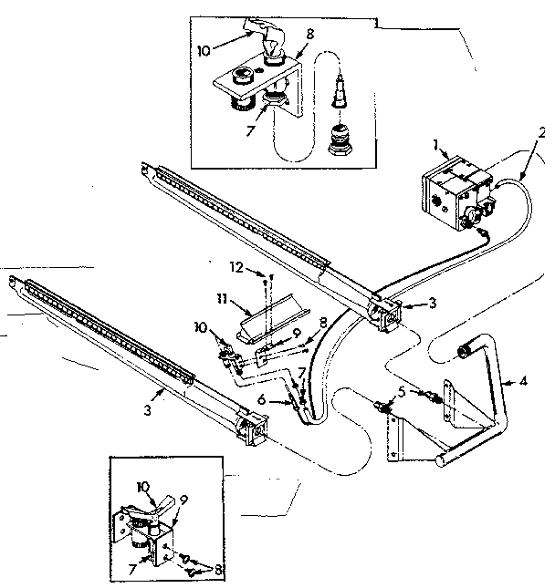 Kenmore 86776486 burner & manifold assembly diagram