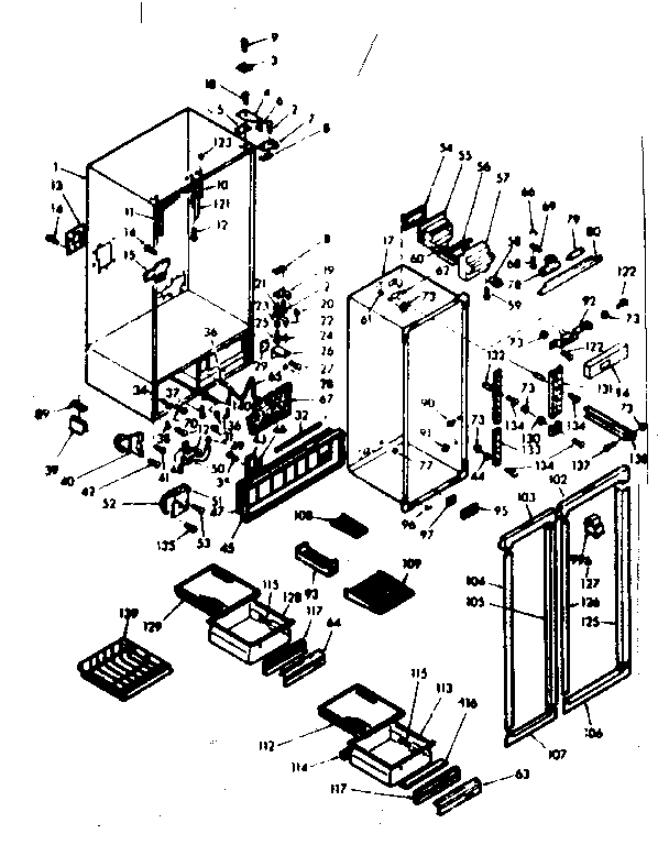 Kenmore 1066680720 cabinet parts diagram