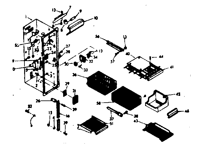 Kenmore 1066680720 freezer section parts diagram