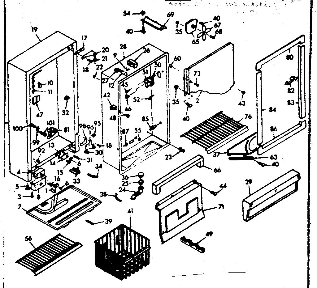 Kenmore 106628141 cabinet parts diagram