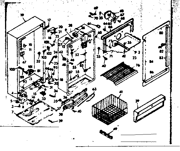 Kenmore 106628250 cabinet parts diagram