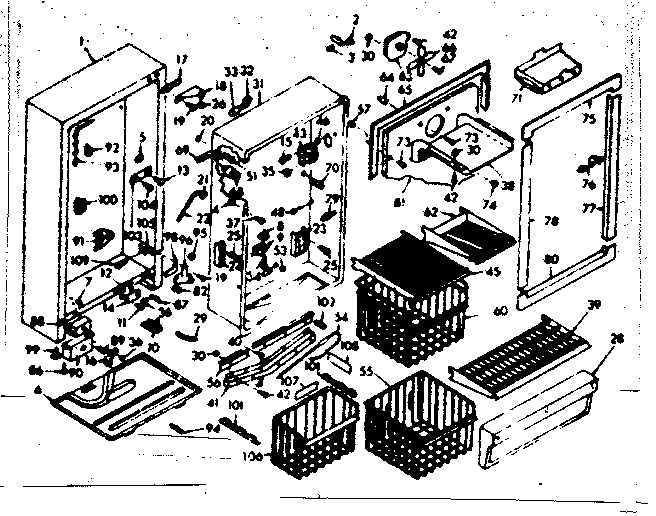 Kenmore 106628260 cabinet parts diagram