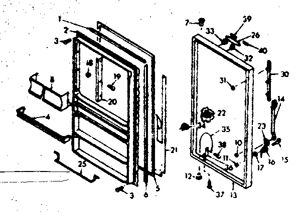 Kenmore 106628260 door parts diagram