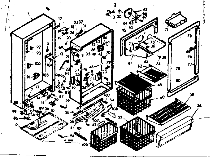 Kenmore 106628471 cabinet parts diagram