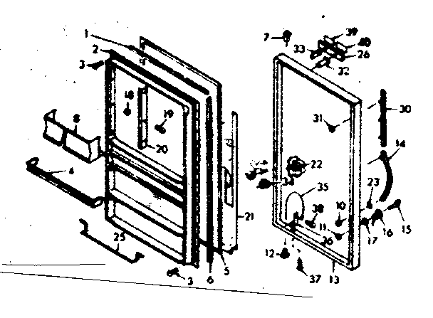Kenmore 106628471 door parts diagram