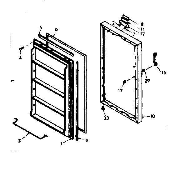 Kenmore 106629120 door parts diagram