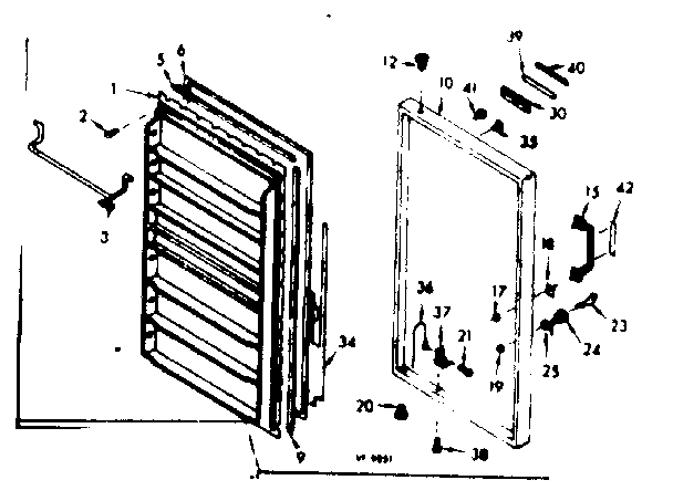 Kenmore 106629240 door parts diagram