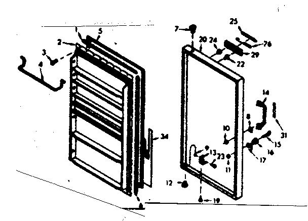 Kenmore 106629550 door parts diagram