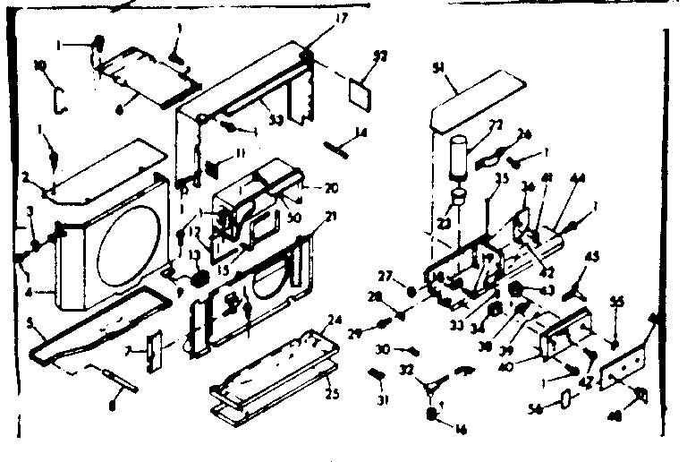 Kenmore 10668151 air flow parts diagram