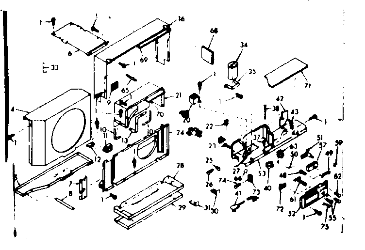 Kenmore 10668191 air flow parts diagram