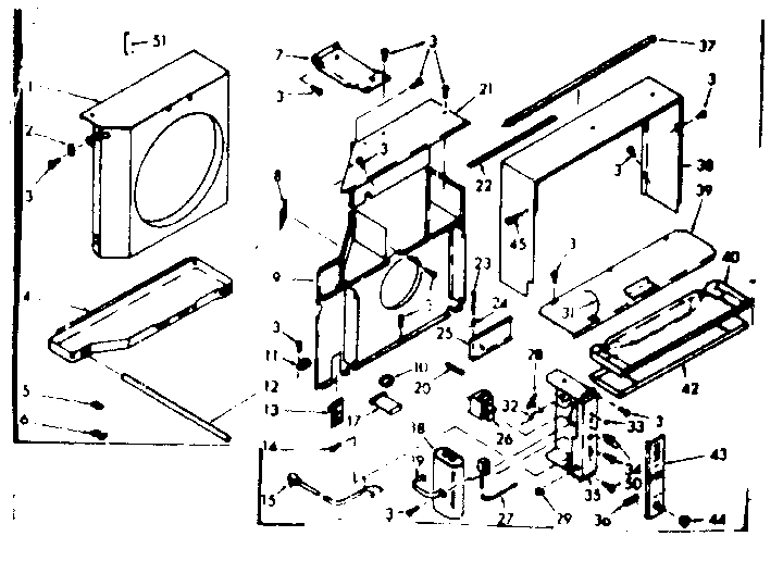 Kenmore 10668610 air flow parts diagram