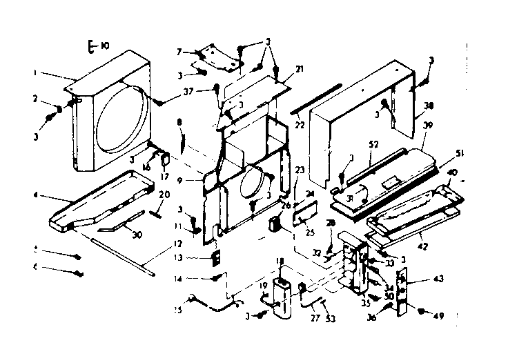 Kenmore 10669900 air flow parts diagram